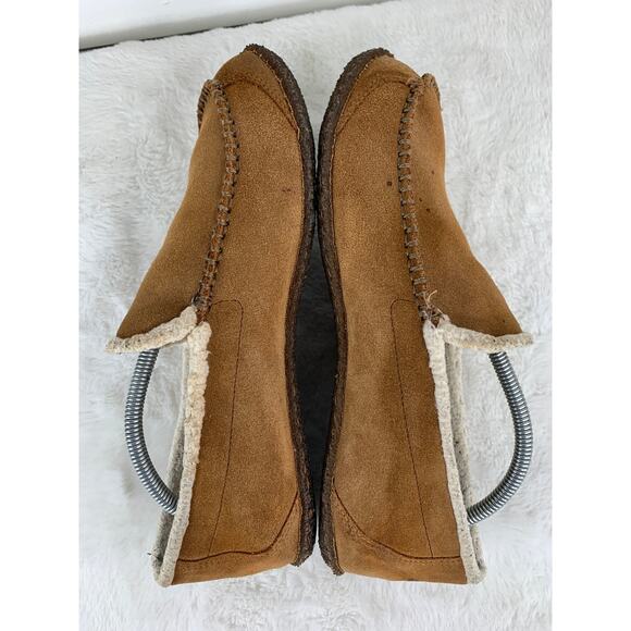 Columbia Men's YM5241-287 Brown Shearling Suede Slippers Size 10 - Picture 4 of 8